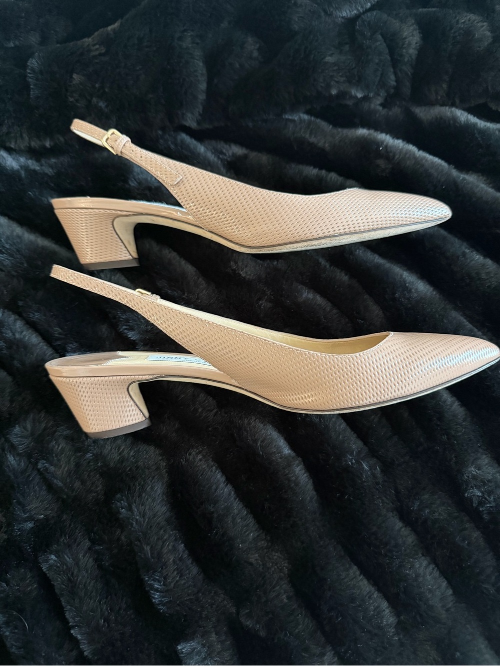 Jimmy Choo Women's Gemma Nude Slingback Pointed-Toe Pumps - Picture 2 of 4